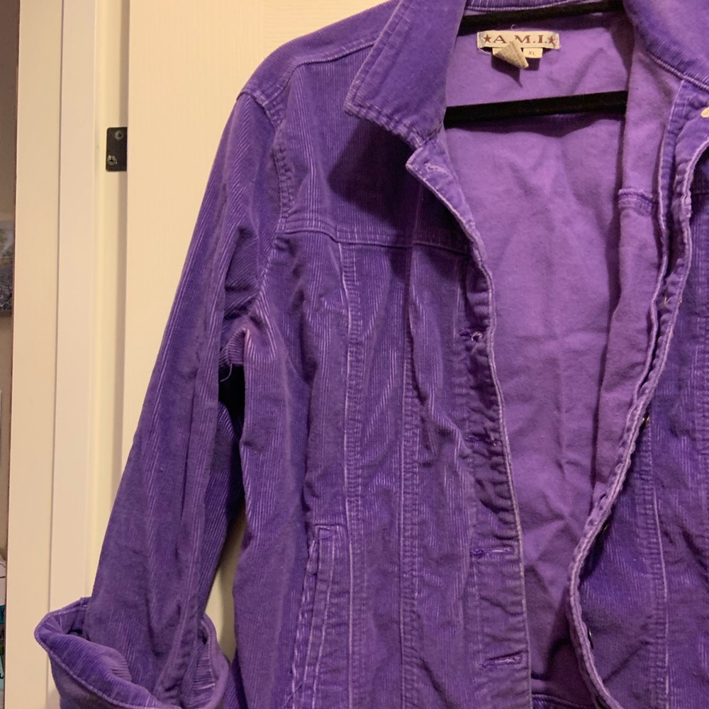 Vintage Purple Corduroy Jean Jacket